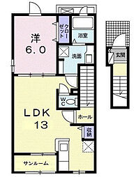 ニュートピアＴ 2階1LDKの間取り