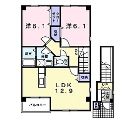 プレッソラーゴ 2LDKの間取図画像
