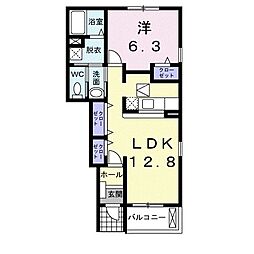 サンセールA 1LDKの間取図画像