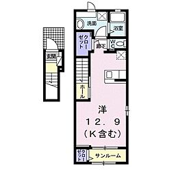 ビスターリC ワンルームの間取図画像