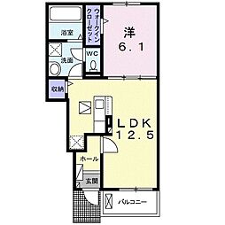 ガーデンハウスK 1LDKの間取図画像