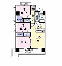 グランデスカイ空港南 3LDKの間取図画像