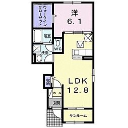 ドリームワークス八番館 1LDKの間取図画像