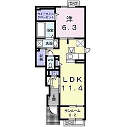 マロングローブイン軽井沢 1LDKの間取図画像
