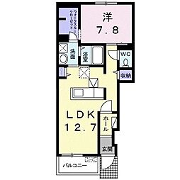 スプリングコート1 1LDKの間取図画像