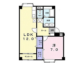 サイモンONE 1LDKの間取図画像