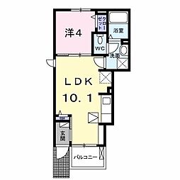 ダウンタウンA 1LDKの間取図画像