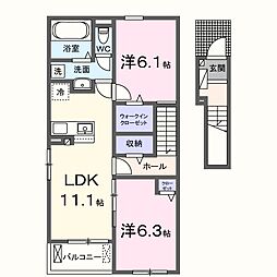 フェザントテイル 2LDKの間取図画像