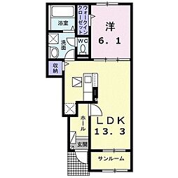 ビアンカS 1LDKの間取図画像