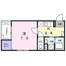 ノ・メール　マサキ 2階1Kの間取り