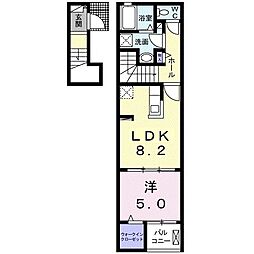 ウェルスフォンテ櫛ヶ浜A 1LDKの間取図画像