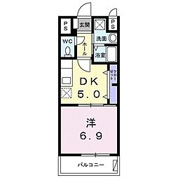 グランエスポワール 1DKの間取図画像