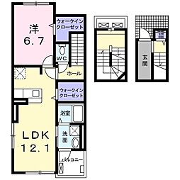 プレイスワン 1LDKの間取図画像