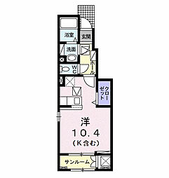 クレアガーデン大高台 ワンルームの間取図画像