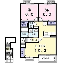 プリンス 2LDKの間取図画像