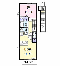 カーサ・セレノ 1LDKの間取図画像