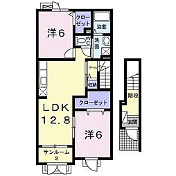 ニュイリウースA 2LDKの間取図画像