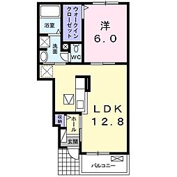 パレスSaKiZono1 1LDKの間取図画像
