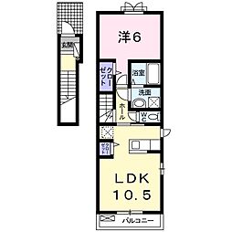 シャルム・コッティ2 1LDKの間取図画像