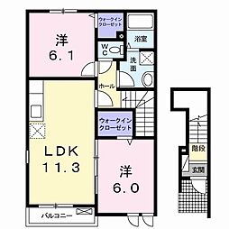 セレブリティC 2LDKの間取図画像