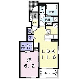 ユーキー1 1LDKの間取図画像