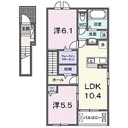 リュミエール 2LDKの間取図画像