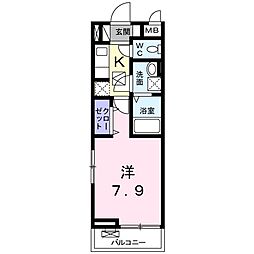 コータコート 1Kの間取図画像