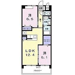 ヒルサイドエム722 2LDKの間取図画像