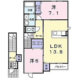 アヴェニュー 2LDKの間取図画像