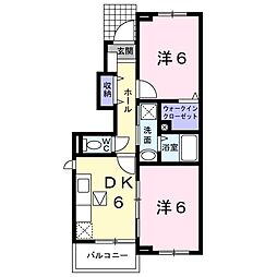 イーストパレス3 2DKの間取図画像