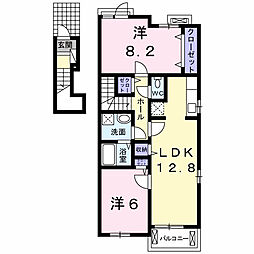 サンレジデンス3 2LDKの間取図画像
