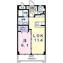 フォルシア与那原 1LDKの間取図画像