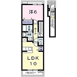 ベルプロヴァンス2 1LDKの間取図画像