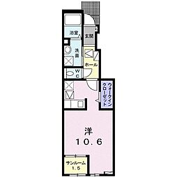 メゾンパークB ワンルームの間取図画像