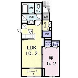 ヴィオラ 1LDKの間取図画像