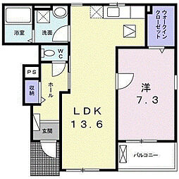 エスポワール 1LDKの間取図画像