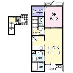 エービーフィールド 1LDKの間取図画像