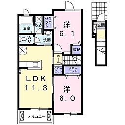 ビオラ・Y 2LDKの間取図画像
