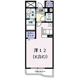 フォンテーヌ ワンルームの間取図画像