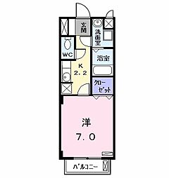 シェソワパート.1 1Kの間取図画像