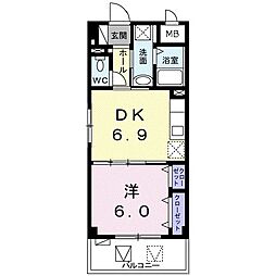 テイストハウス 1DKの間取図画像