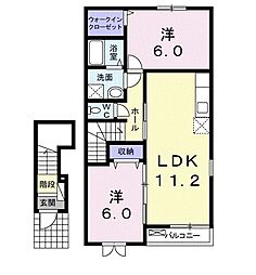 ゴレアドール1 2LDKの間取図画像