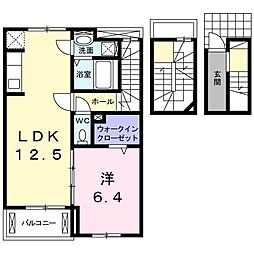 ピュアハイツ・葵 1LDKの間取図画像