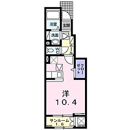 カーサ・グラシオIII ワンルームの間取図画像