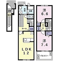 サニーNTA 2LDKの間取図画像