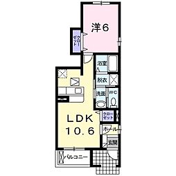 ブライトあらかわB 1LDKの間取図画像