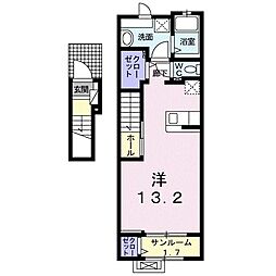 Ｍａｒｉａｇｅ　Ｂ 2階ワンルームの間取り