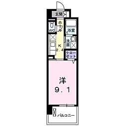 ヴェルジールおおたかの森 1Kの間取図画像
