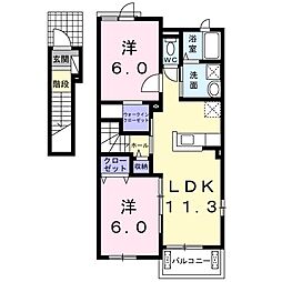 サンシャインスカリバー1 2LDKの間取図画像