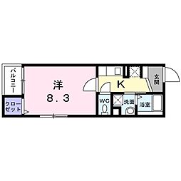 錦糸町コクーン 1Kの間取図画像
